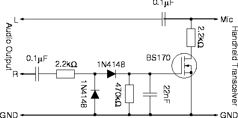 [Schematic PTT using Vox circuitry]